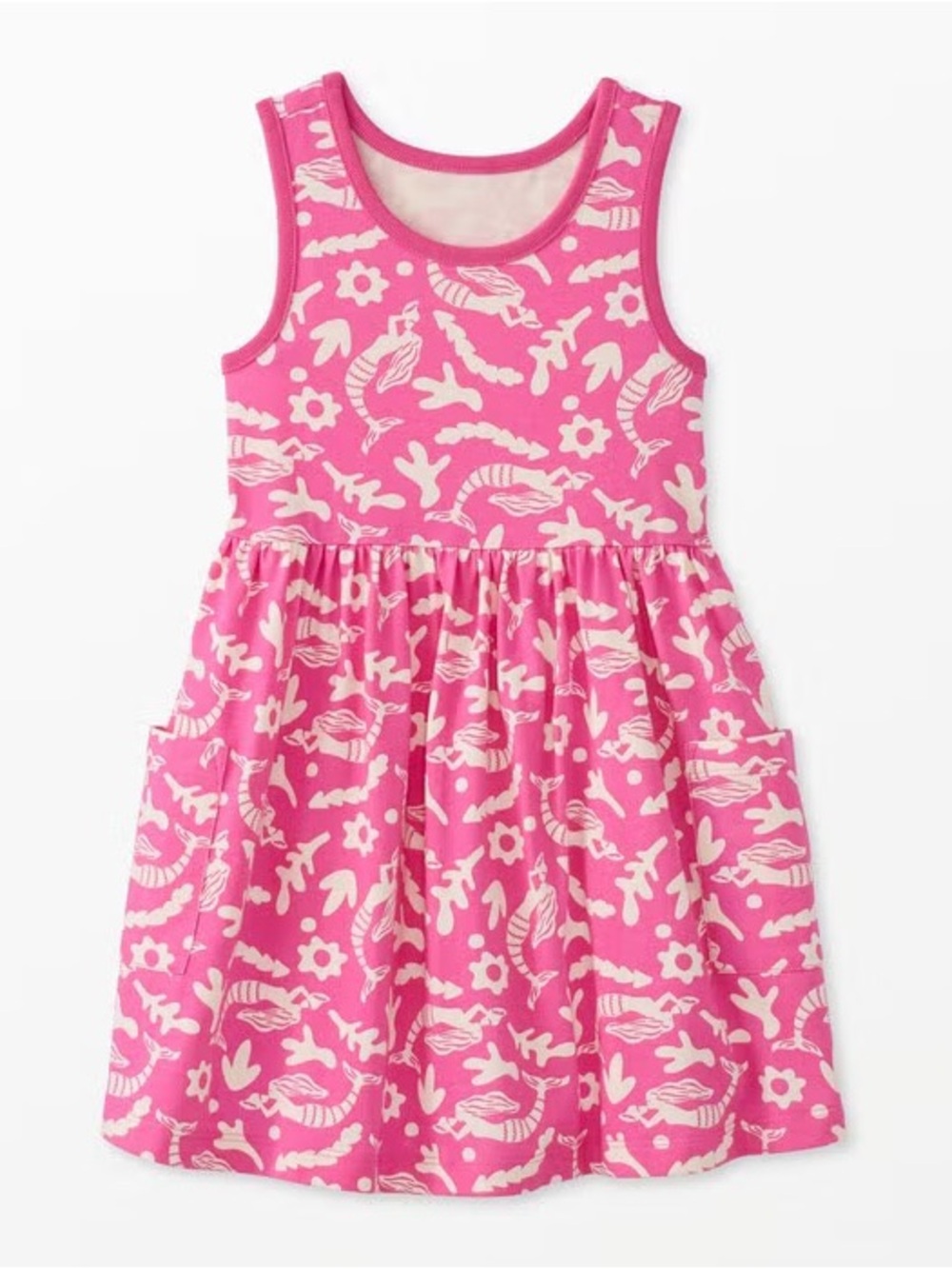 Hanna Andersson Pink Mermaid Sleeveless Playground Dress with Pockets